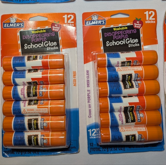 (144 Glue Sticks) Elmer's Disappearing Purple School Glue Sticks - Picture 2 of 3